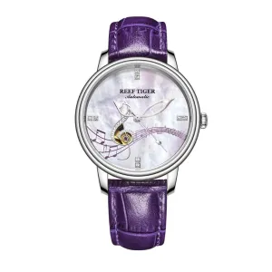 Women's Casual Automatic Watches with Leather Strap
