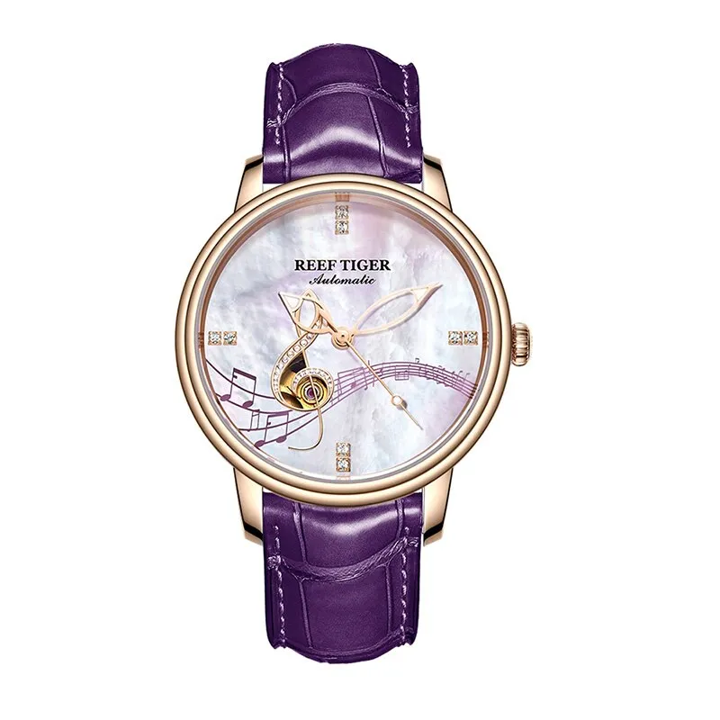 Women's Casual Automatic Watches with Leather Strap