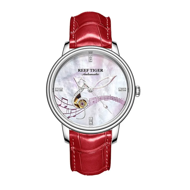 Women's Casual Automatic Watches with Leather Strap