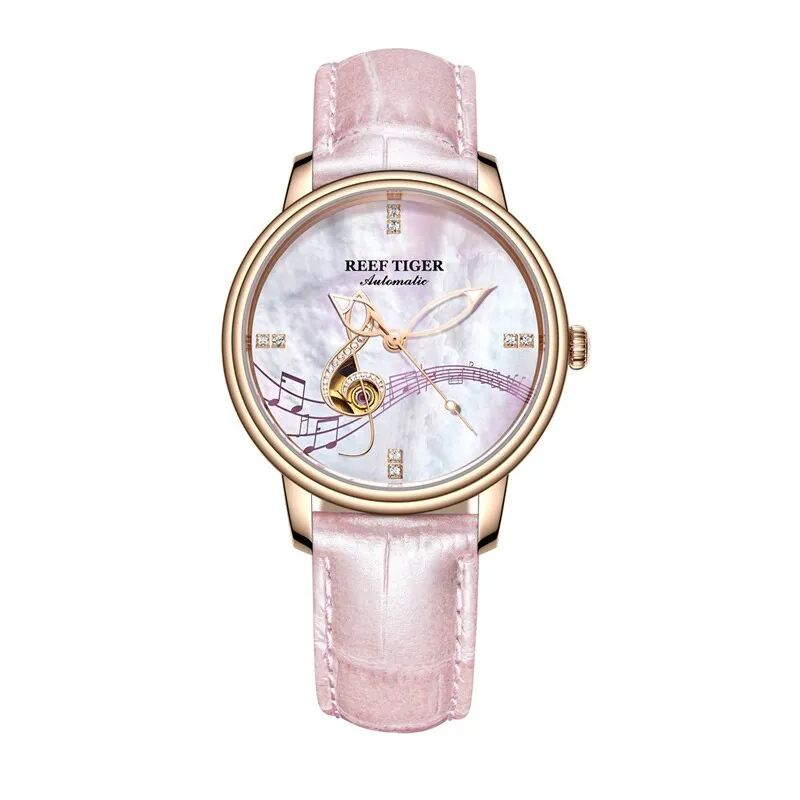 Women's Casual Automatic Watches with Leather Strap
