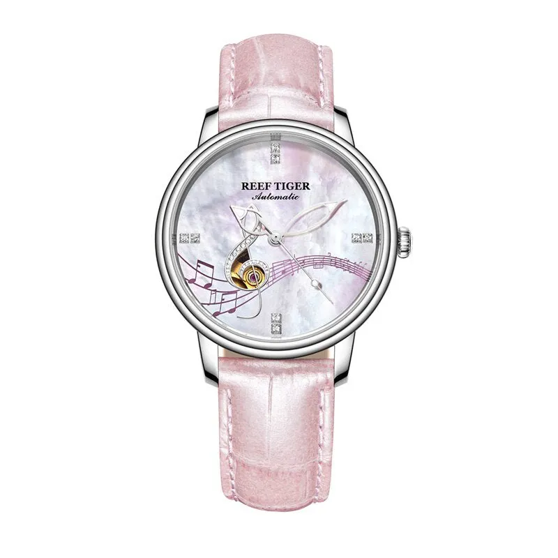 Women's Casual Automatic Watches with Leather Strap
