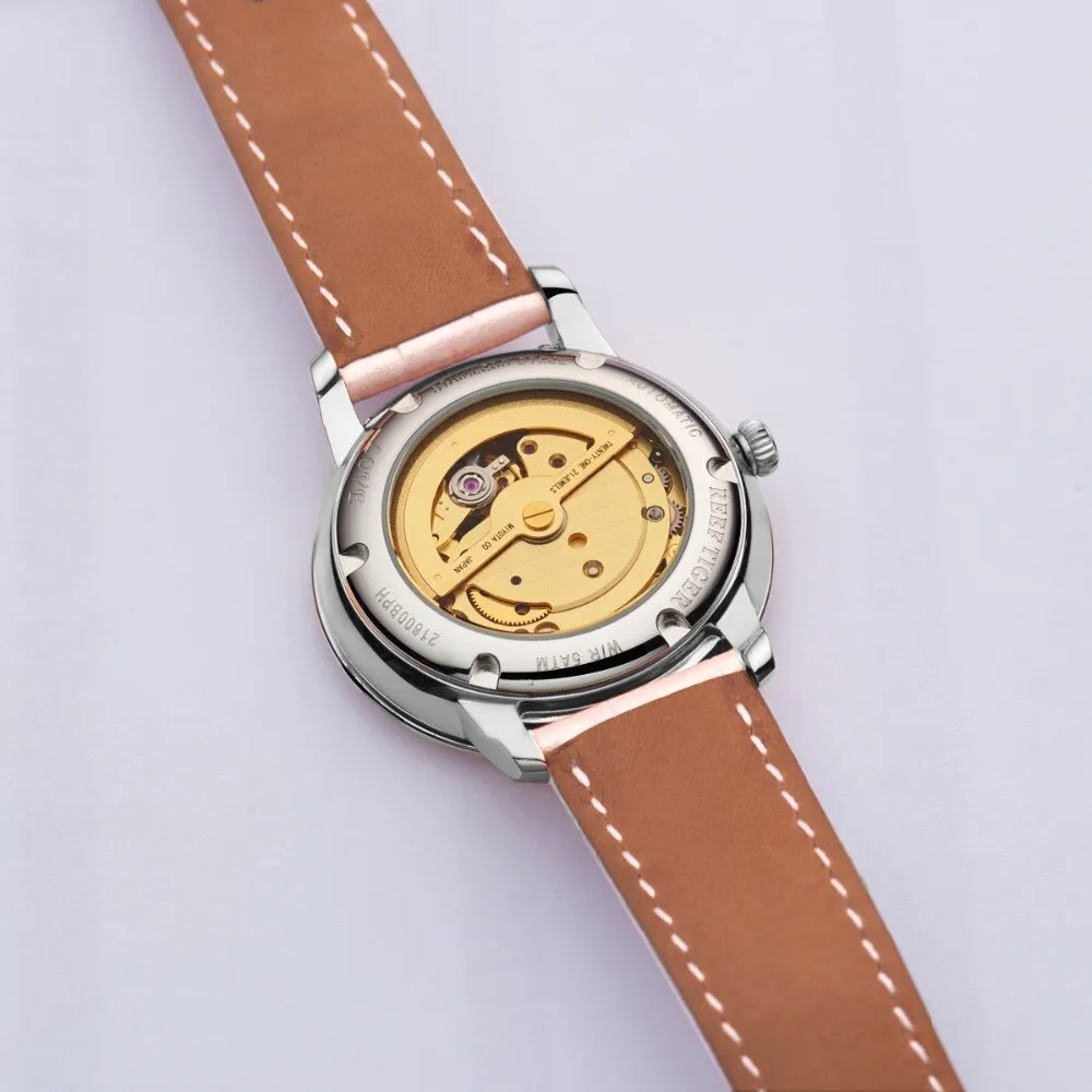 Women's Casual Automatic Watches with Leather Strap