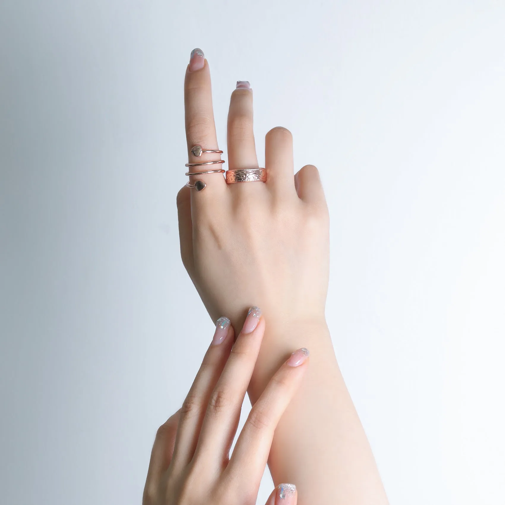 Women's Love Heart Magnets Copper Rings