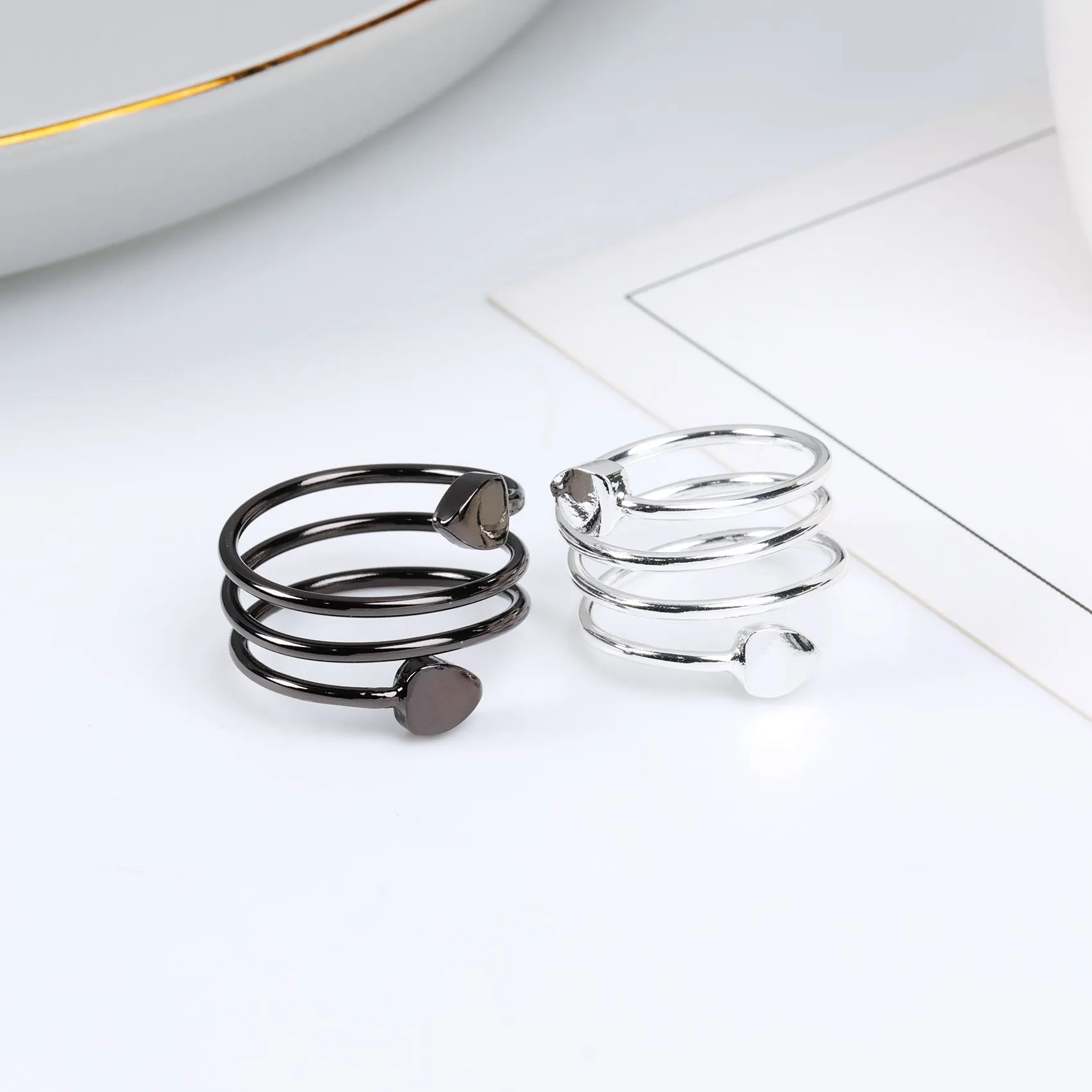 Women's Love Heart Magnets Copper Rings