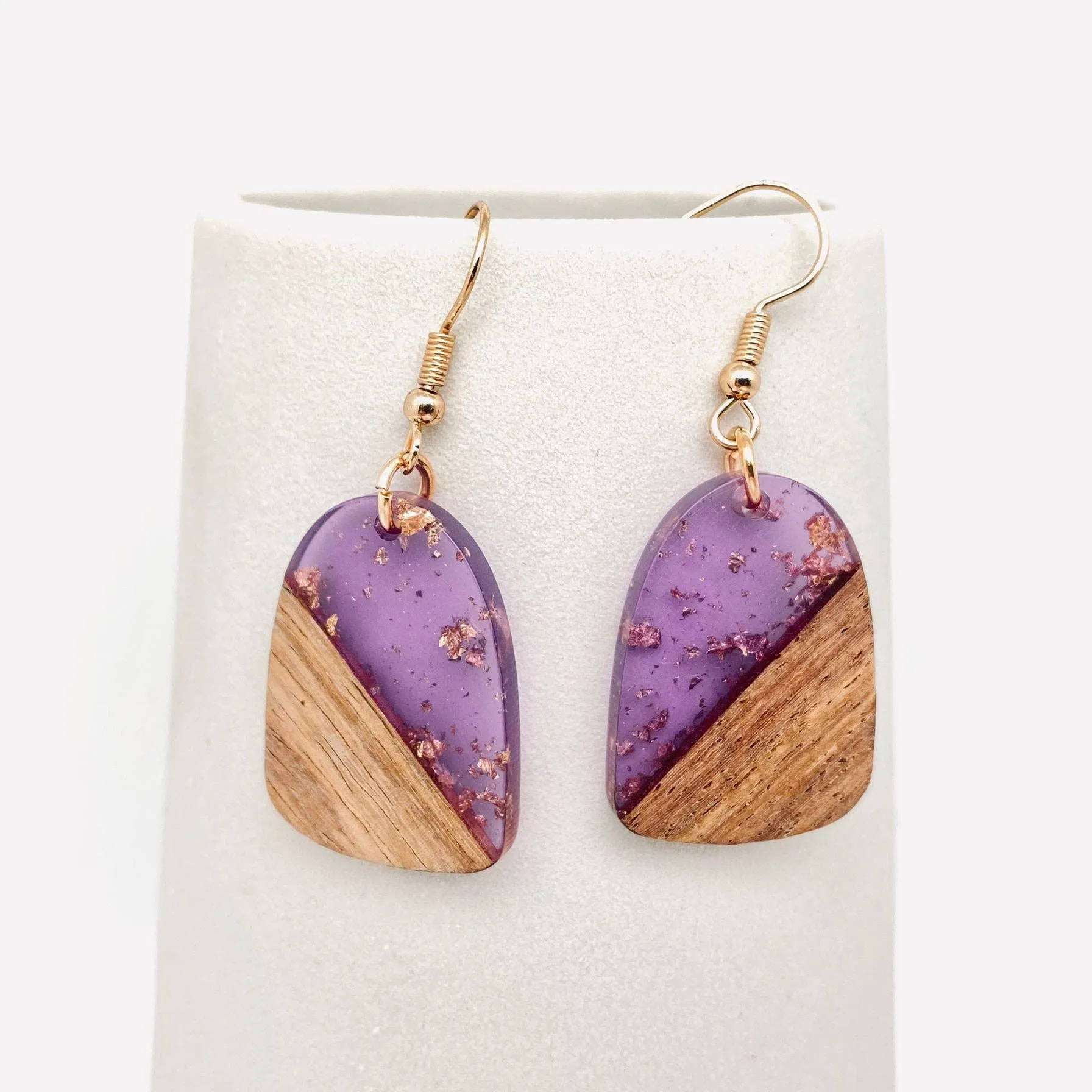Wood and Resin Earrings