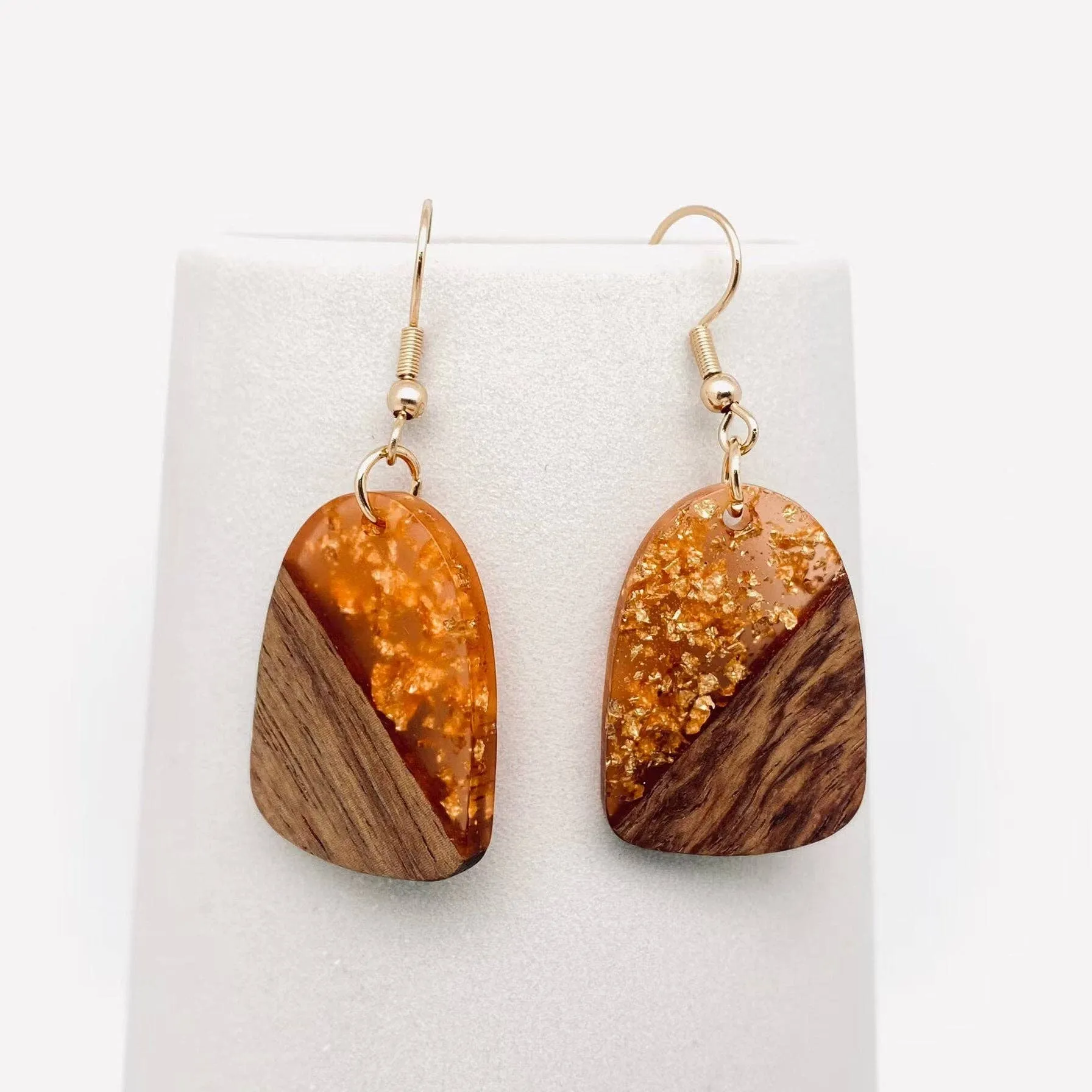 Wood and Resin Earrings