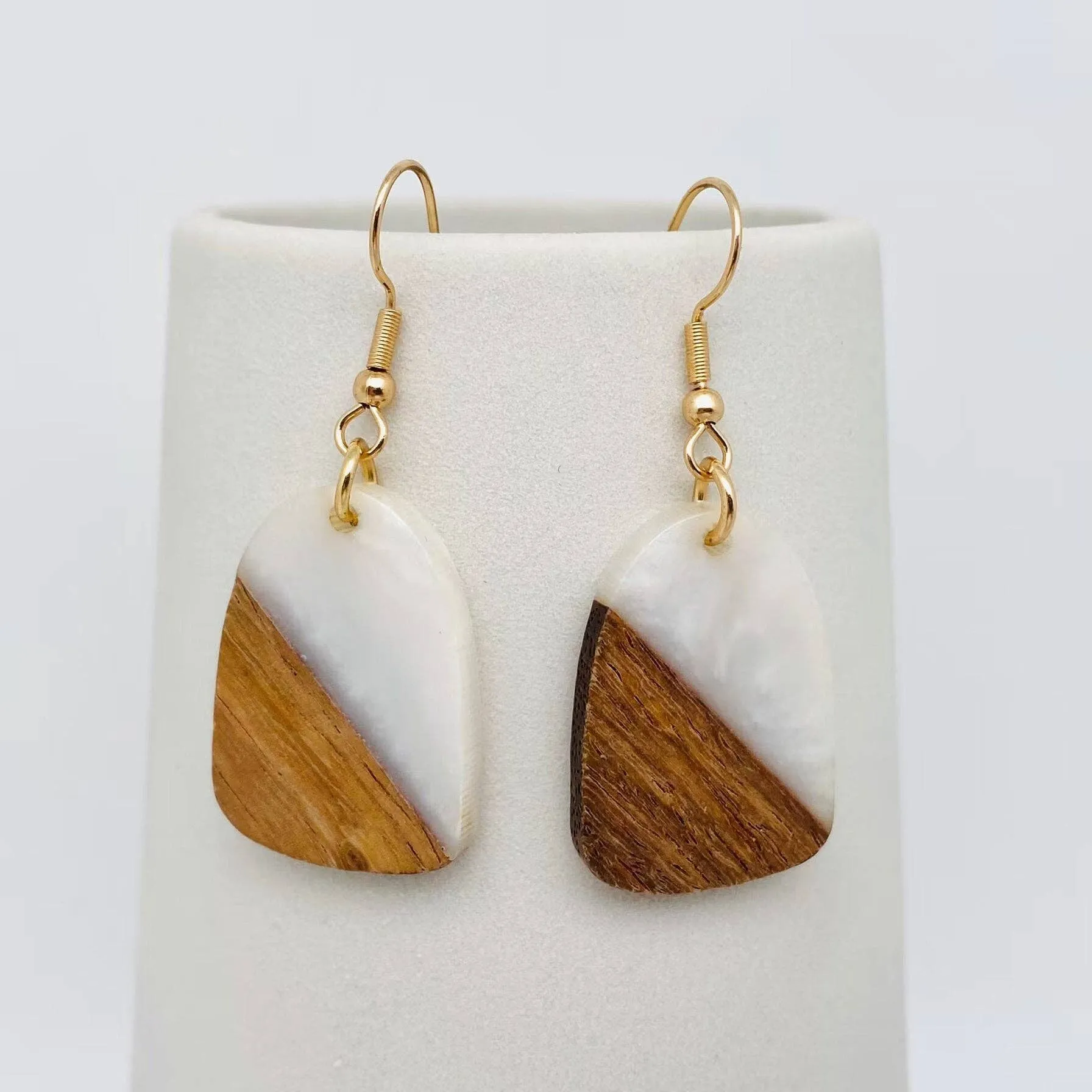 Wood and Resin Earrings