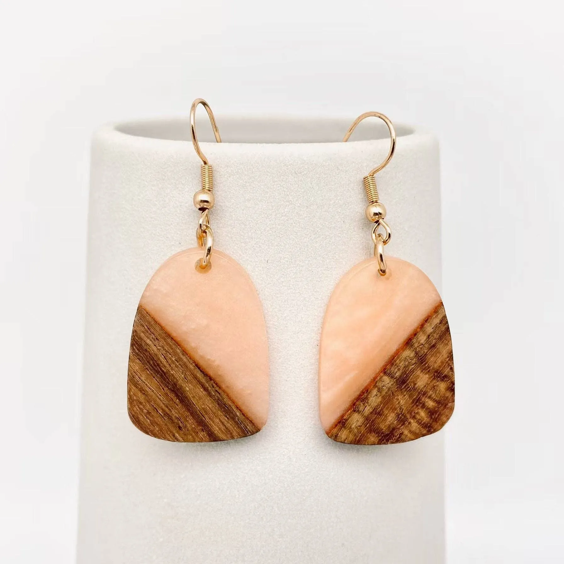 Wood and Resin Earrings