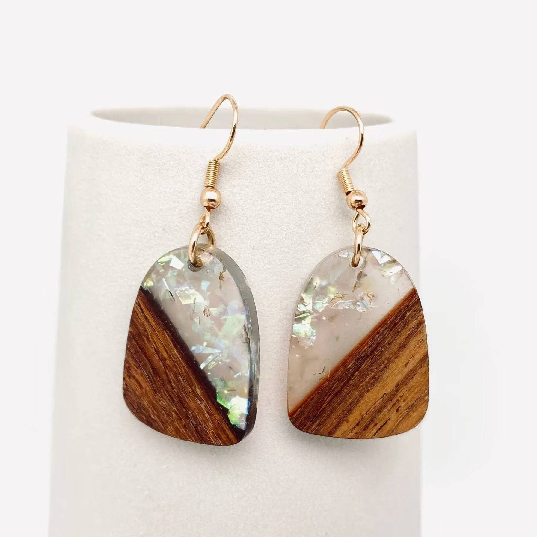 Wood and Resin Earrings