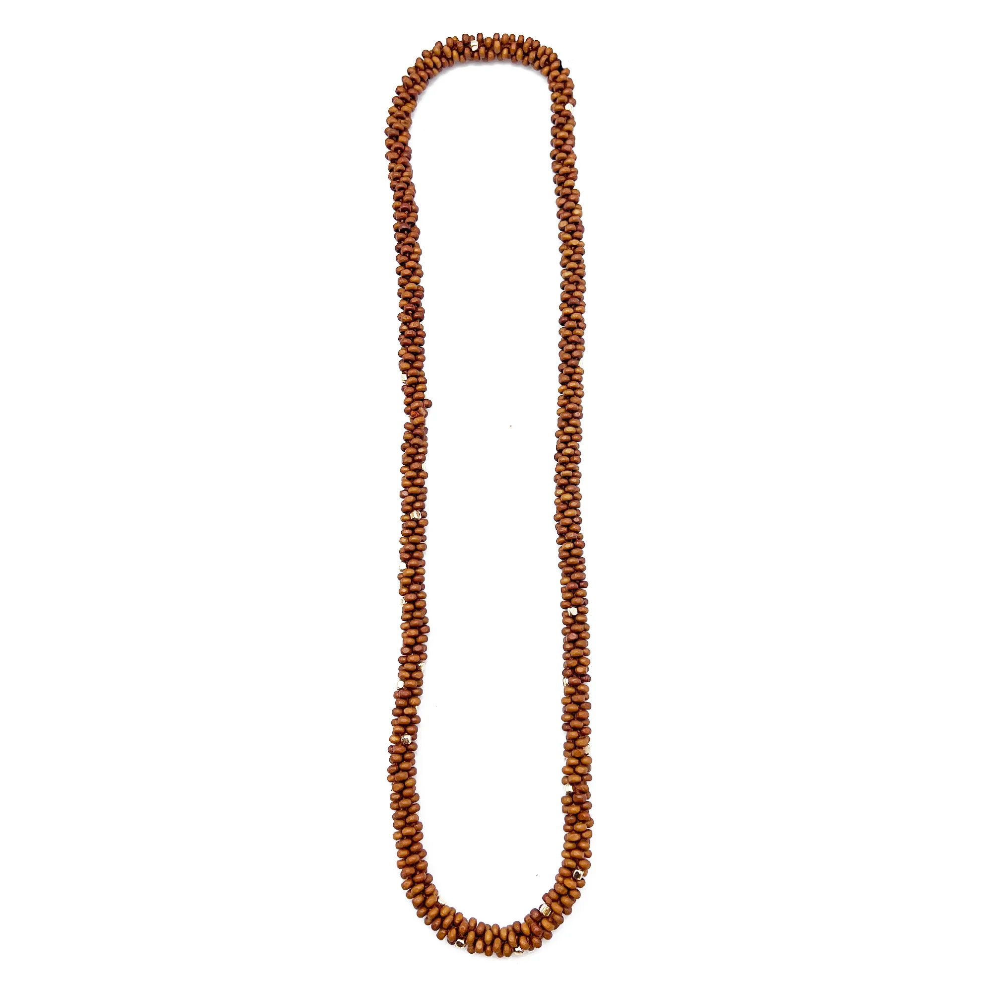 Wood Bead Rope Necklace
