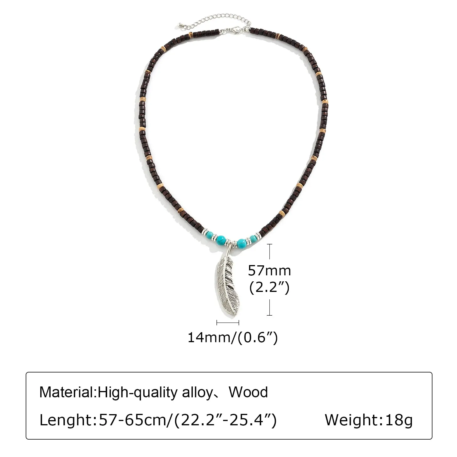 Wooden Bead Necklaces for Men Boys