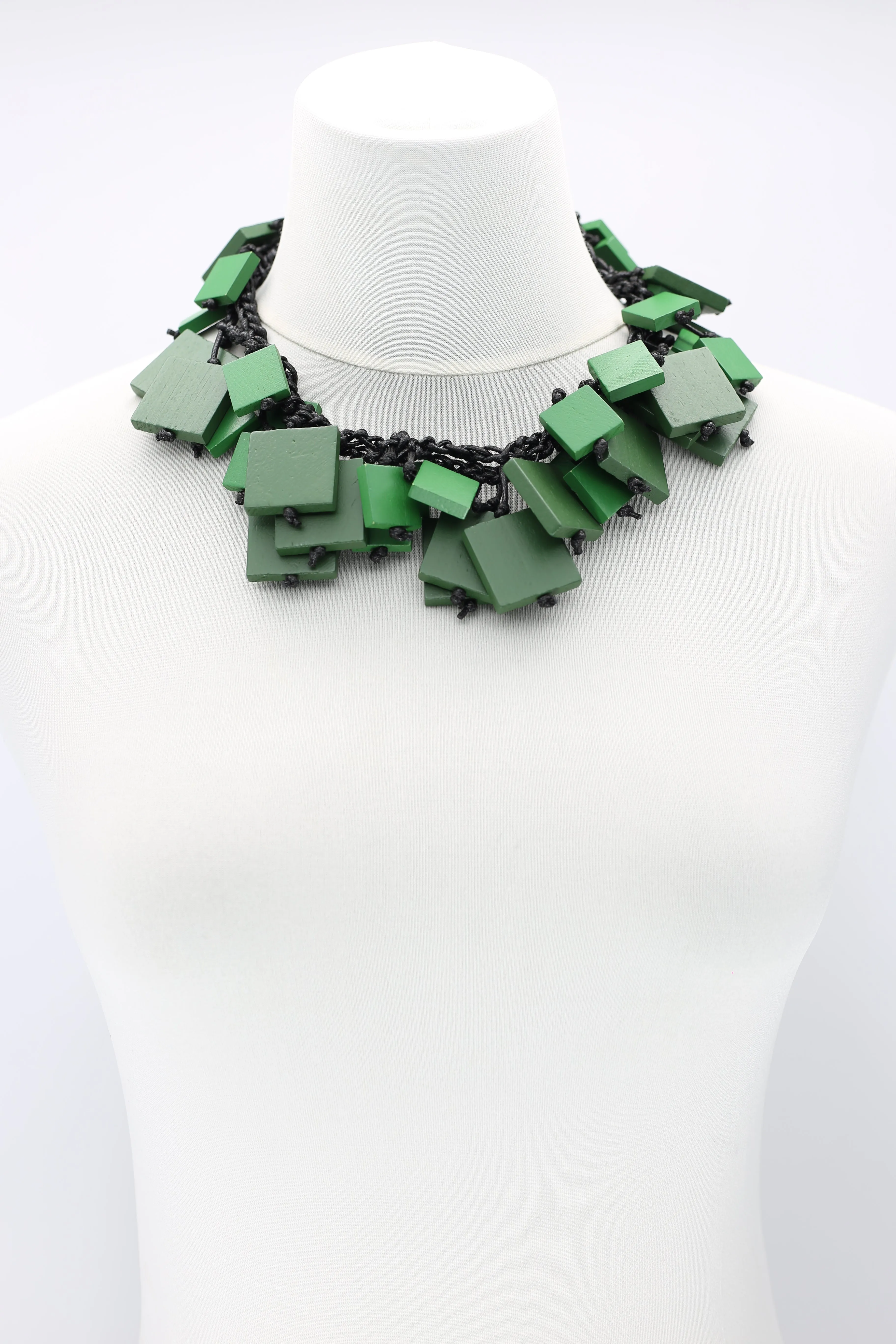 Wooden Squares Necklaces - Duo - Long