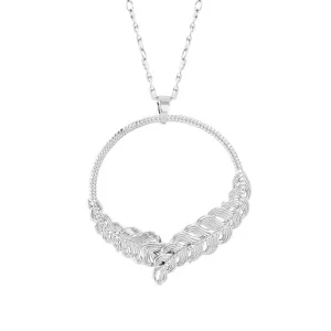 Wrapped In Passion Silver Feather Necklace