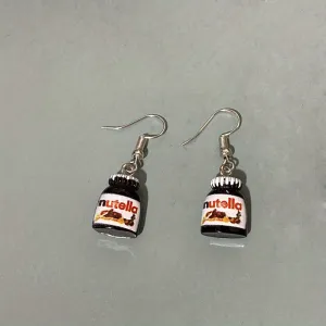 Y2K Peanut Butter Chocolate Sauce Resin Earrings Men's Food Pendant