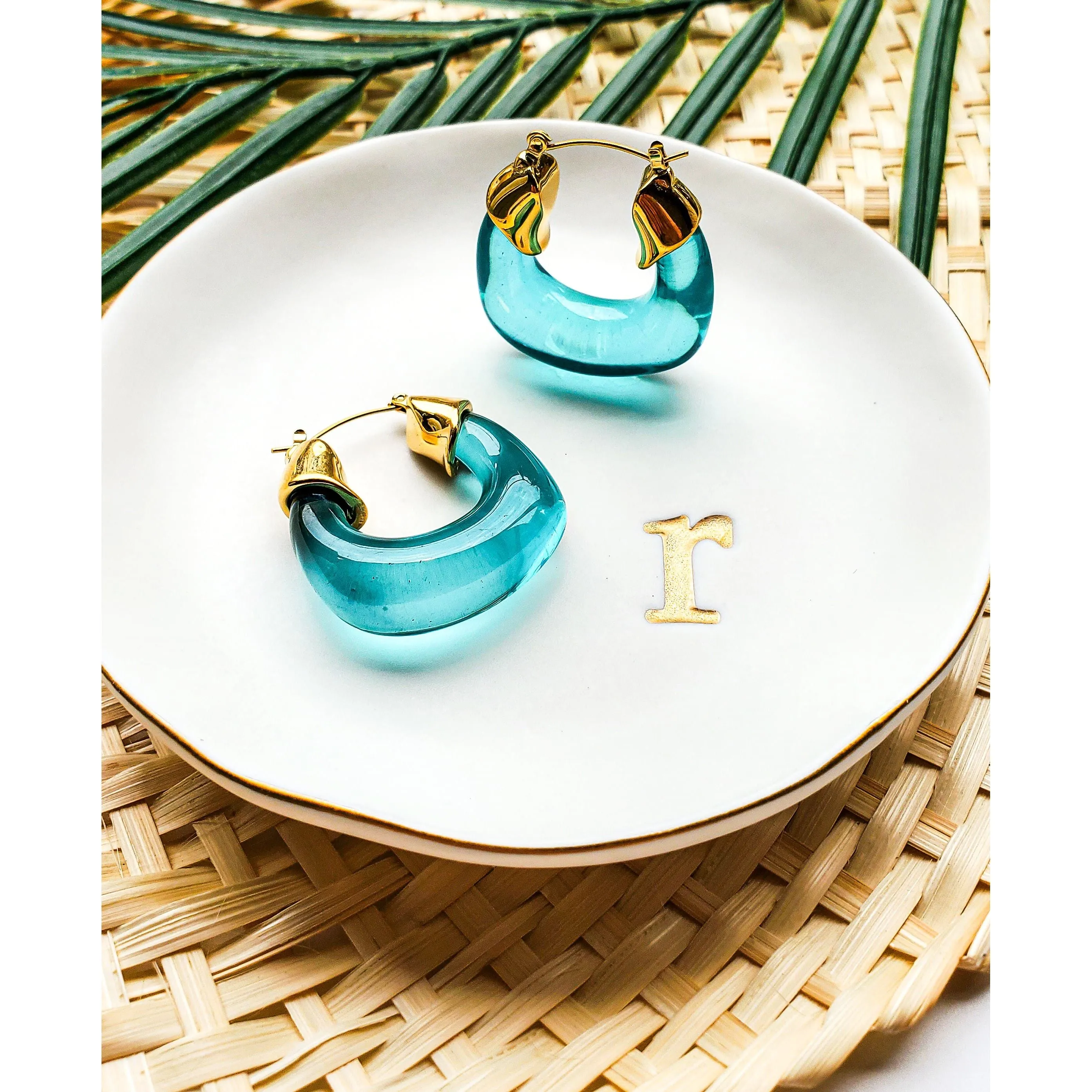 Yara 18K Retro Resin Hoops