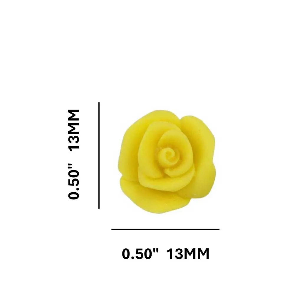 Yellow Resin Rose Stud Pierced Earring - FE601YW