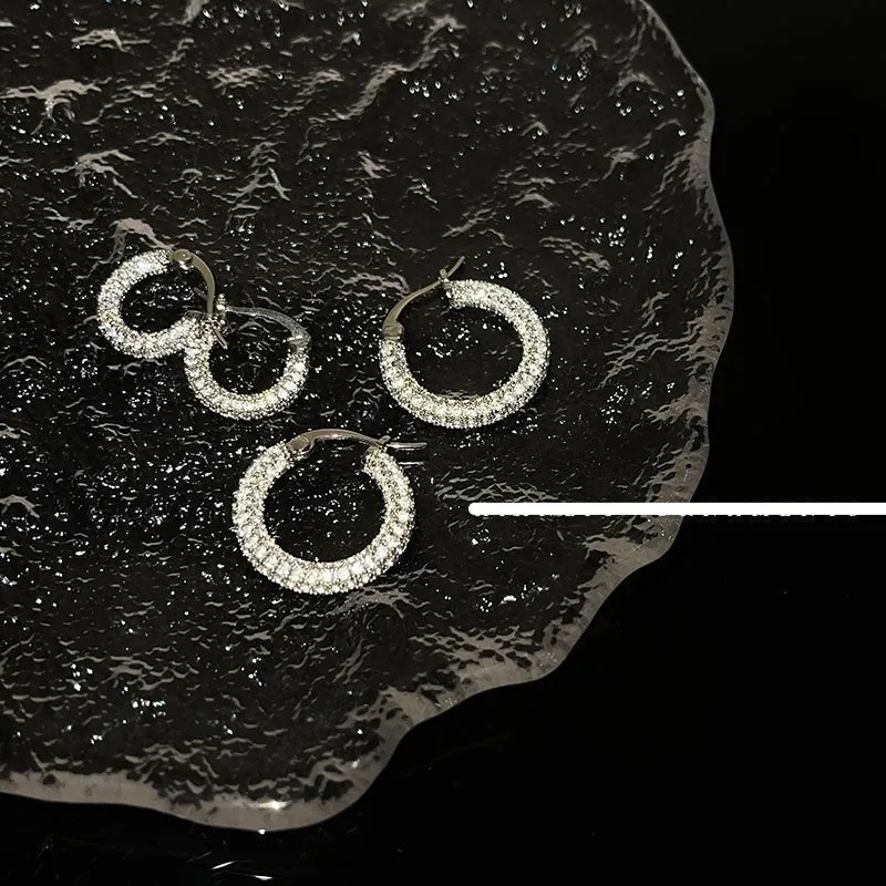 Zircon Hoop Earrings