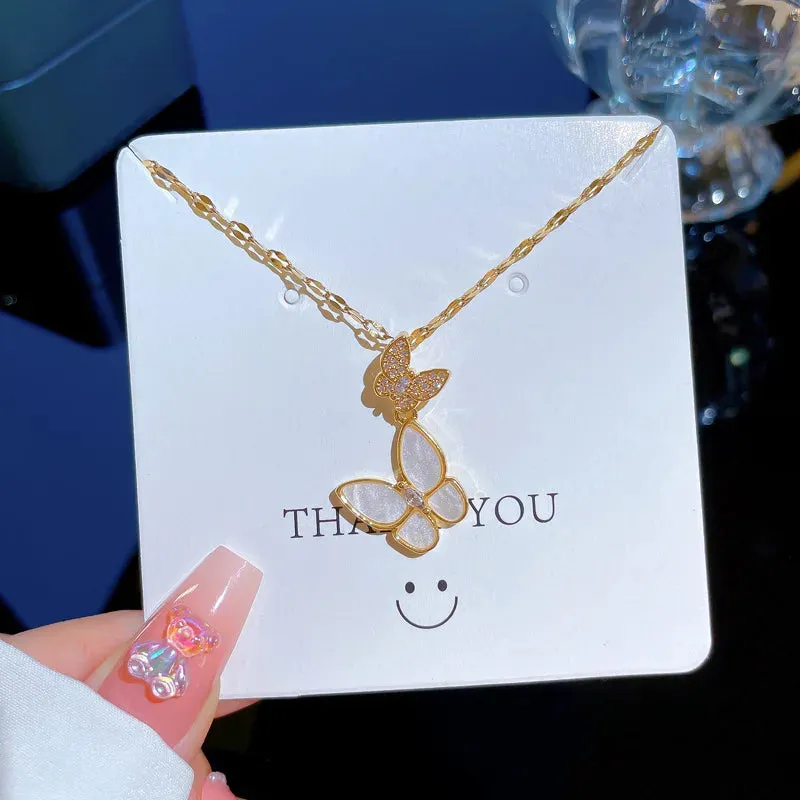 Zircon Round Bead Tassel Necklace