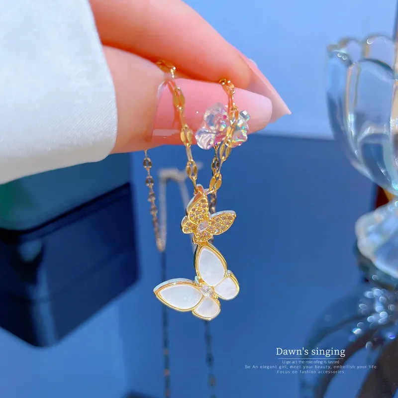 Zircon Round Bead Tassel Necklace