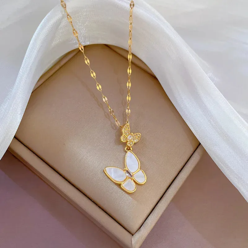Zircon Round Bead Tassel Necklace