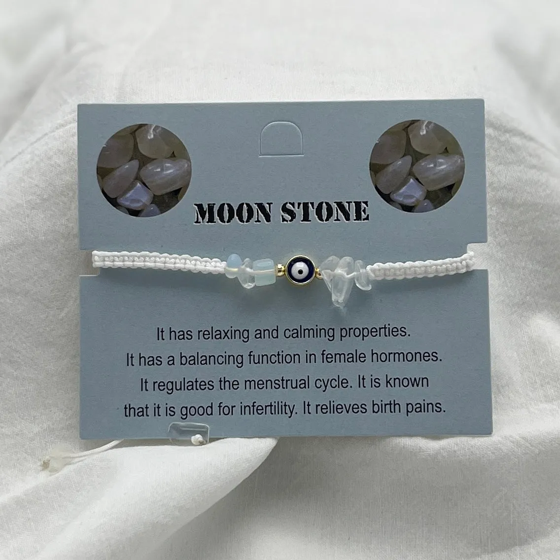 Zodiac Sign Natural Stone & Evil Eye Bracelet Set of 12