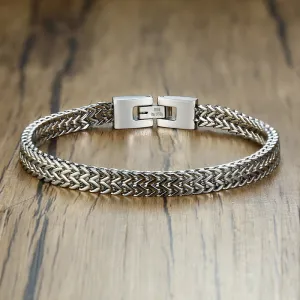 ZORCVENS 2022 New Double Rope Chain Mens Stainless Steel Bracelet Polish Color Punk Biker Pulseira Masculina Jewelry